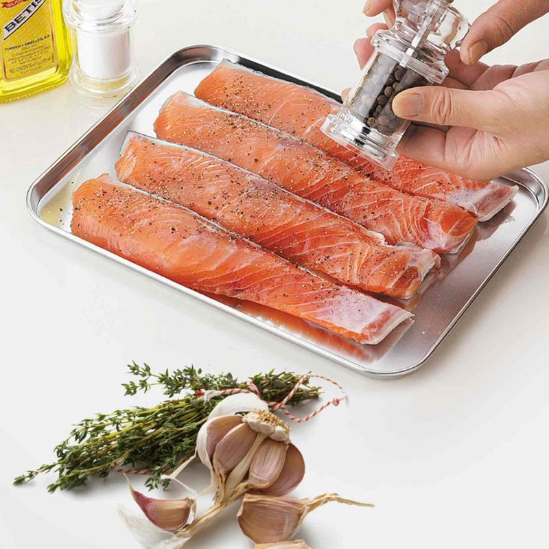 TeamFar Baking Sheets Set of 3, Stainless Steel Cookie Sheet Baking Tray Pan, 16x12x1 inch, Non Toxic & Rust Free, Easy Clean & Dishwasher Safe - Image 3